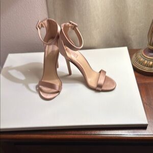 Elegant Nude Ankle Strap Heels